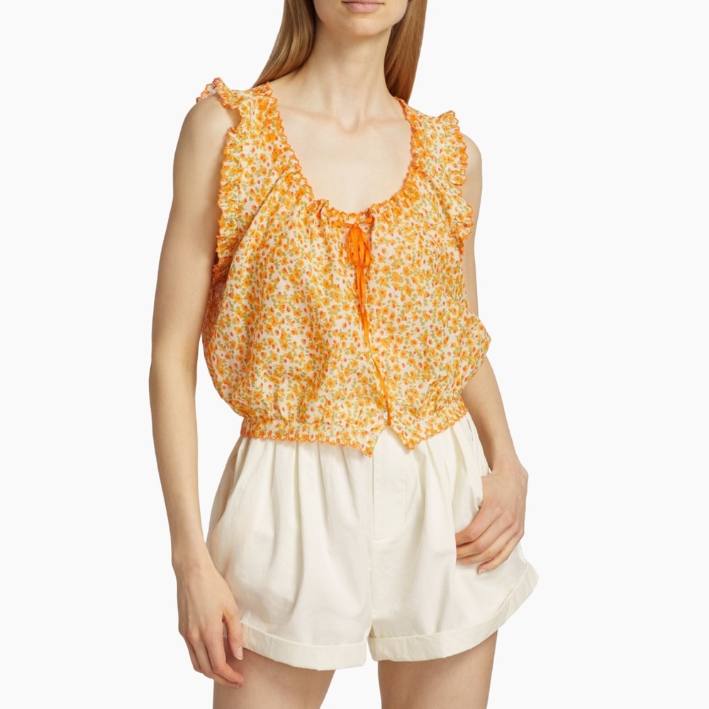 Doen Traveler Top in Clementine Daisy Fields